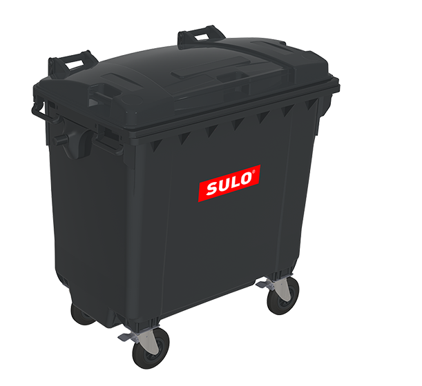 Сміттєвий контейнер SULO пластиковий сірий 660л плоска кришка